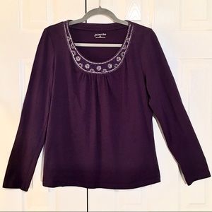 ST. JOHN’S BAY Embellished Purple Top
